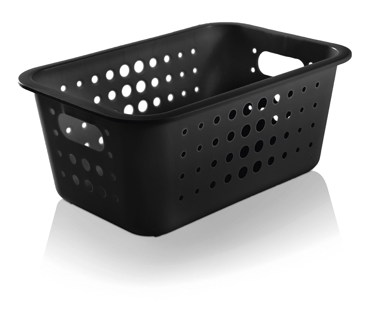 Caixa Organizadora Plástico 5l Casa Organize Cesto Closet Preto