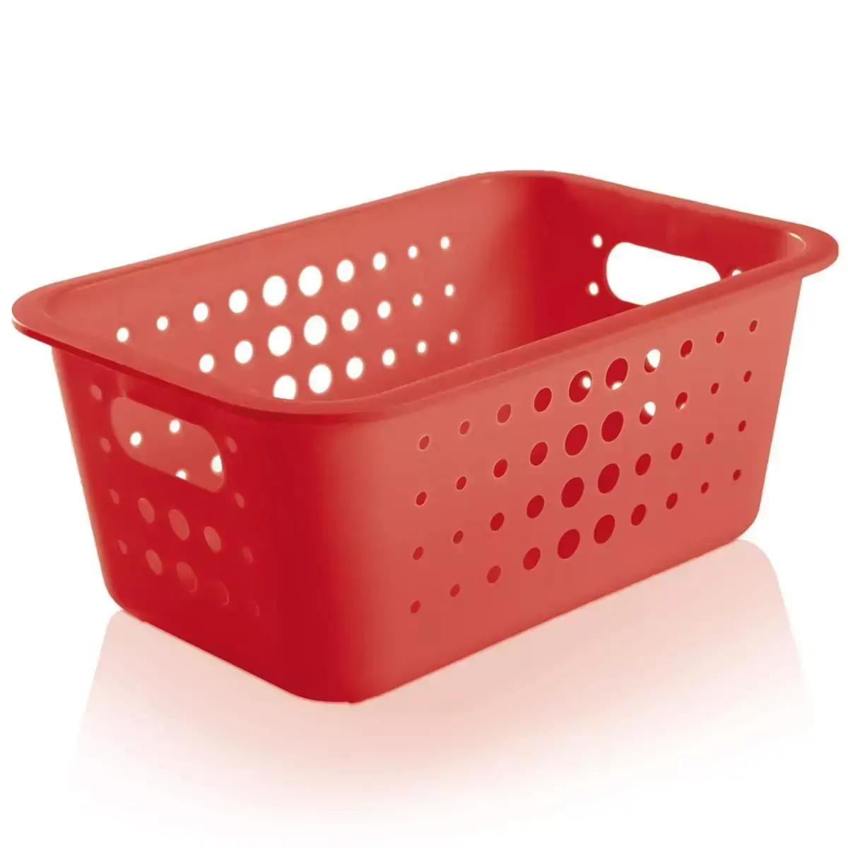Caixa Organizadora Plástico 5l Casa Organize Cesto Closet Vermelho
