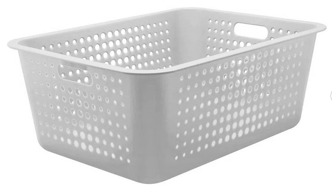 Caixa Organizadora Maxi Grande Organize Cesto Plástico 40l Branca