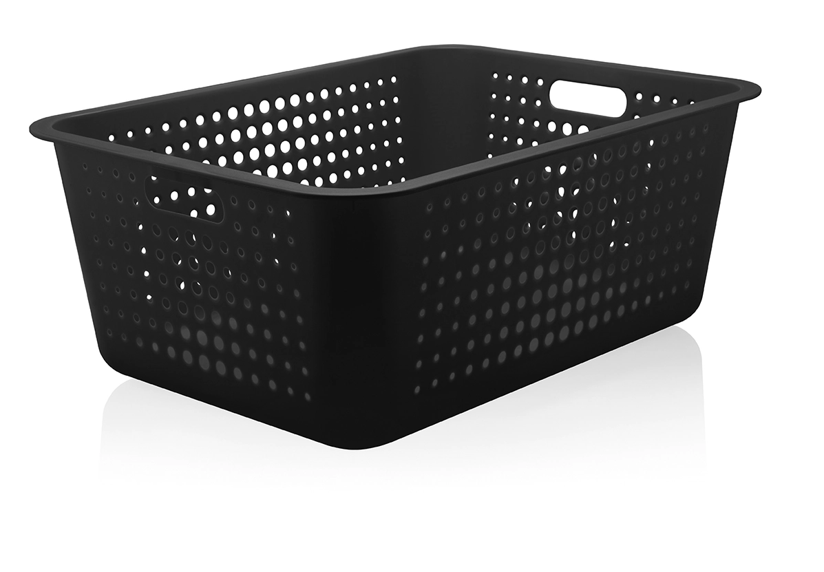 Caixa Organizadora Maxi Grande Organize Cesto Plástico 40l Preta