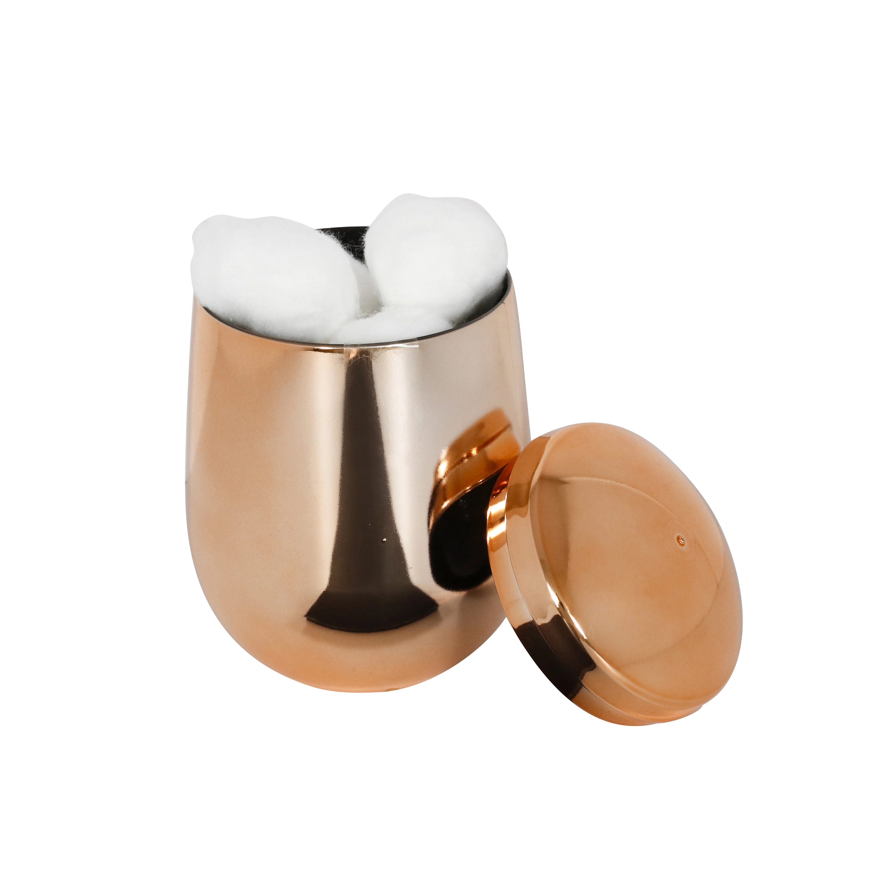 Porta Algodão Rose Gold em Plástico Belly Sensea