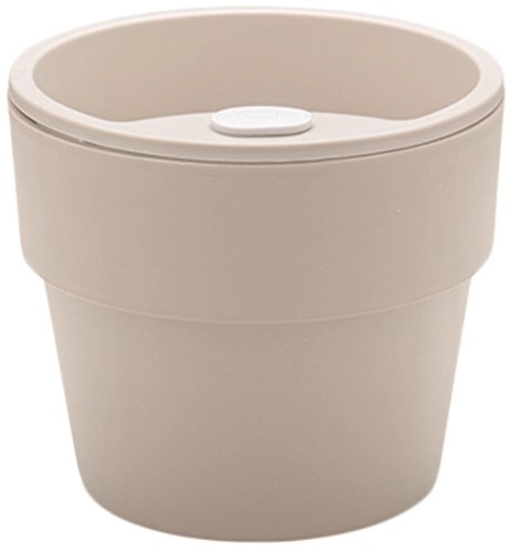 Vaso Auto Irrigável M Horta Vasos Para Plantas Tempero Flores Bege