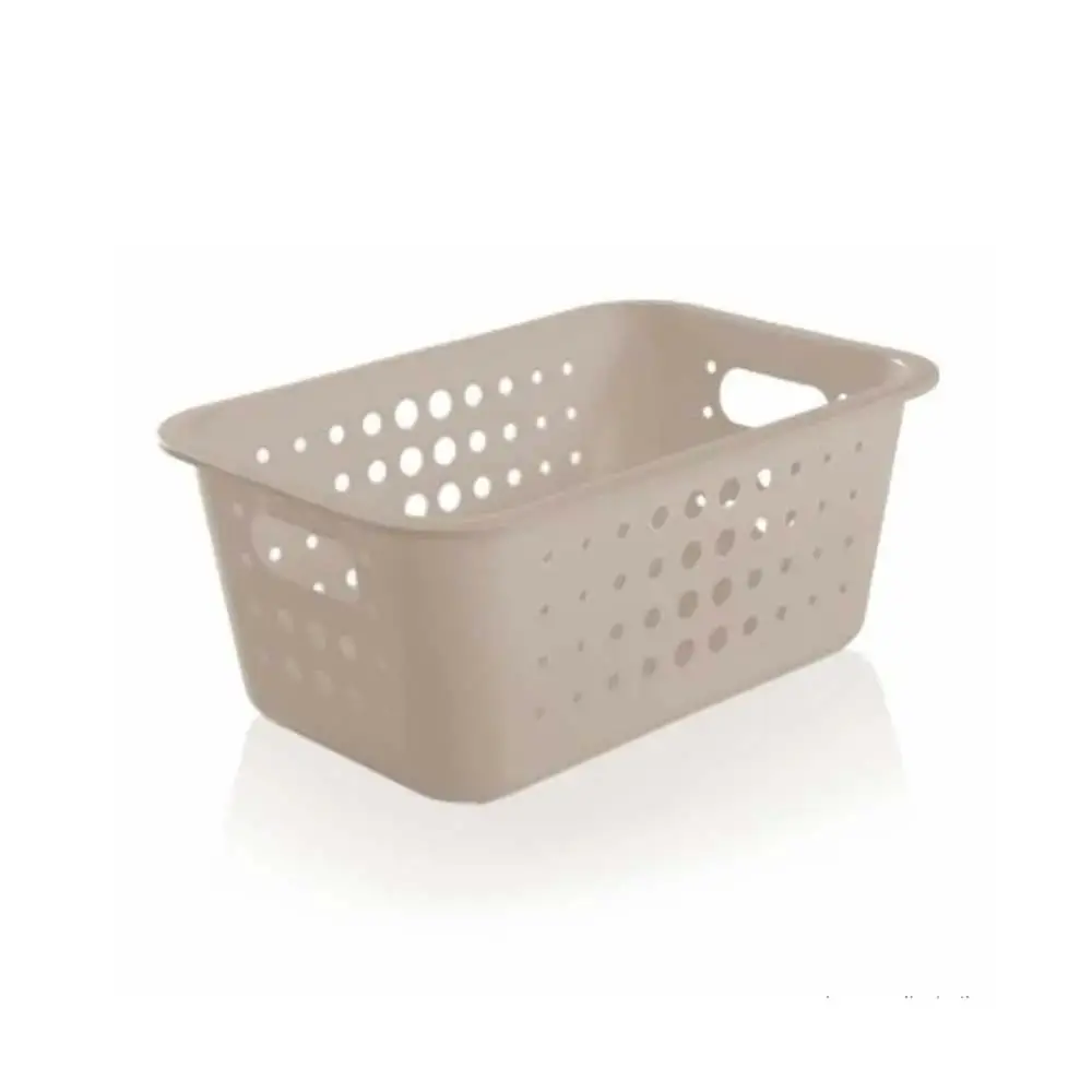 Caixa Organizadora Plástico 5l Casa Organize Cesto Closet Bege