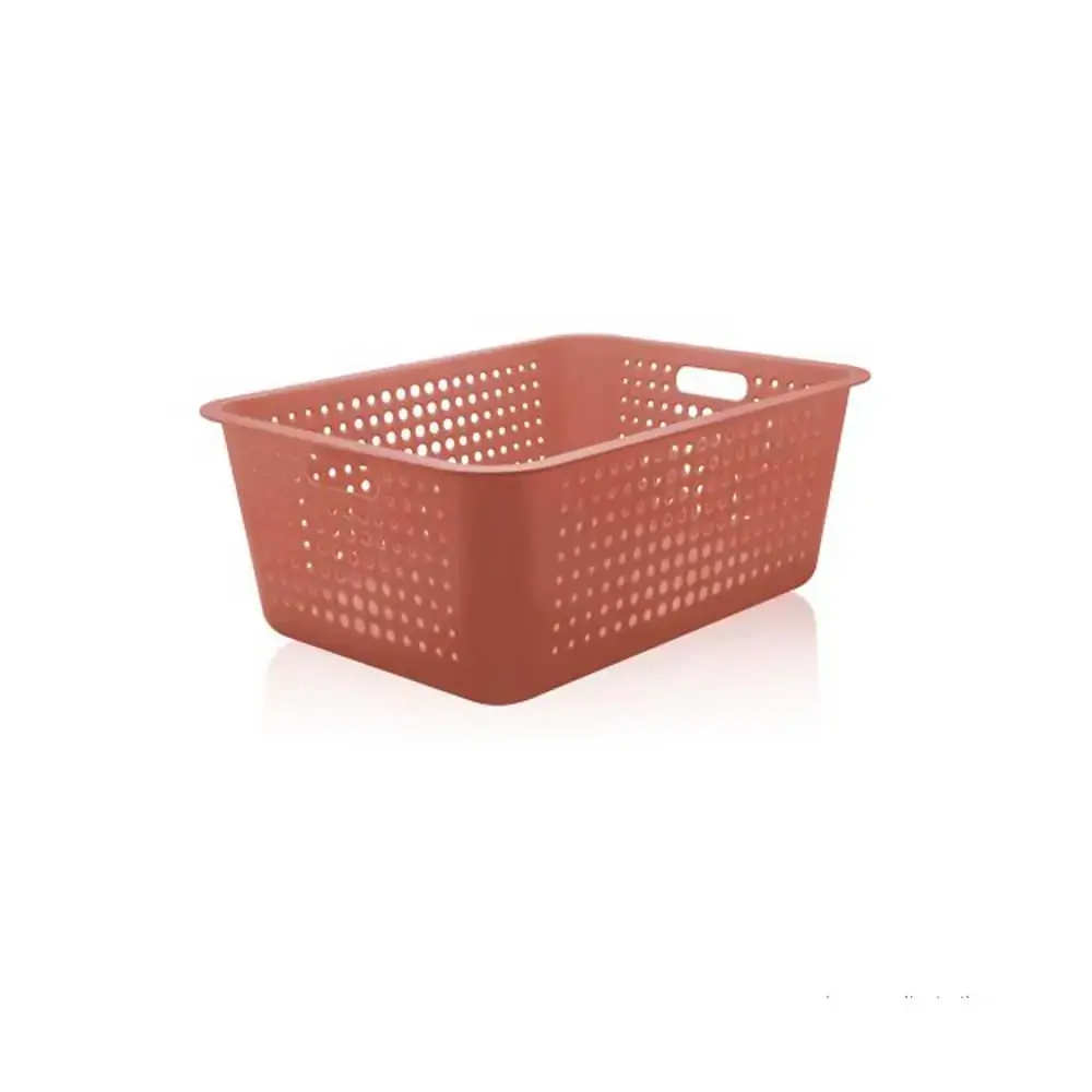 Caixa Organizadora Maxi Grande Organize Cesto Plástico 40l Rosa Quartzo