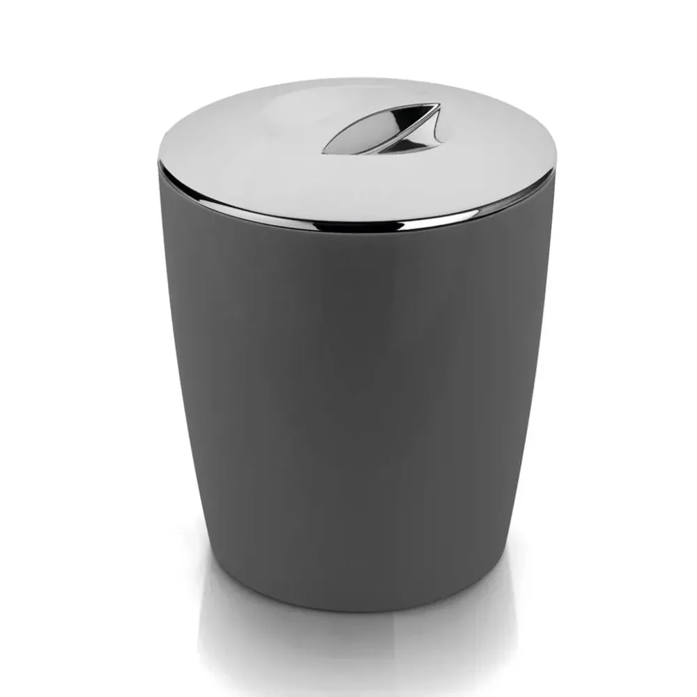 Lixeira Cromo Vitra Com Tampa 5 Litros Chumbo Ou