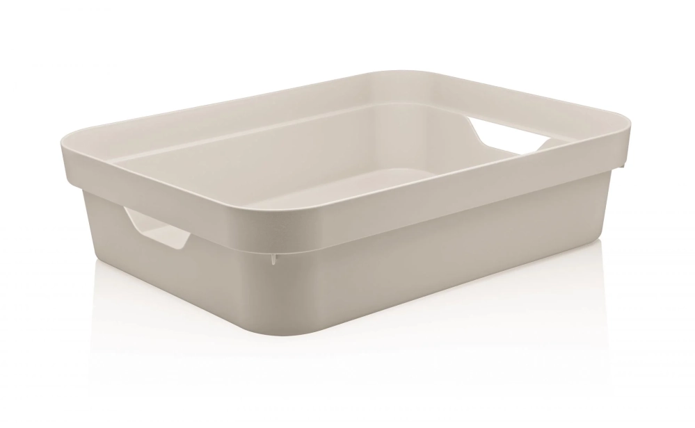 Cesta Plast 29,5x21x9cm Cube Nude Nude Plast