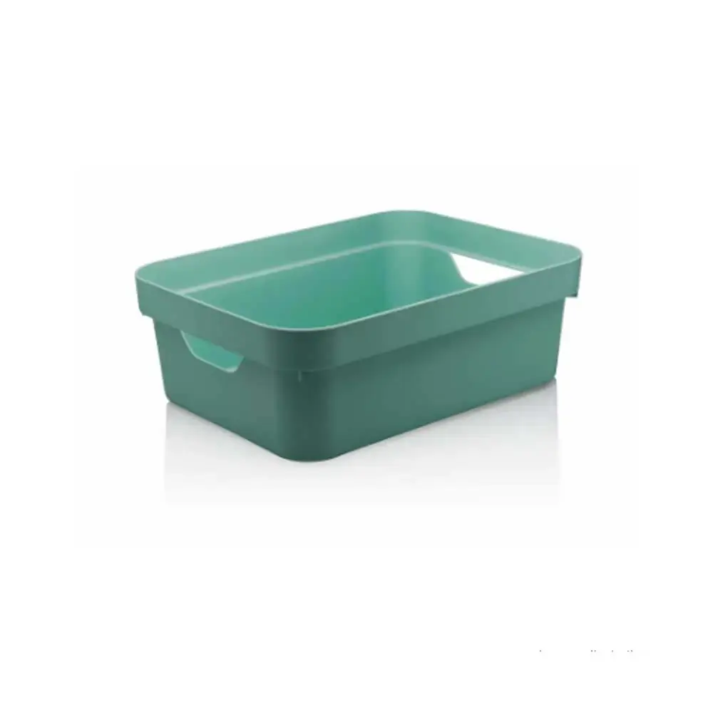 Caixa Organizadora Cube Média 10,5L Plástico com Alças Laterais Verde Menta OU