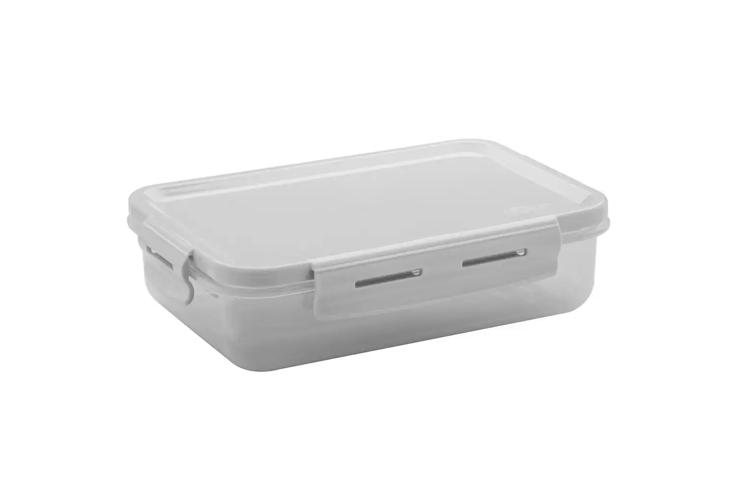 Pote Hermético Retangular 870ml Trava OU Click Lanche Branco