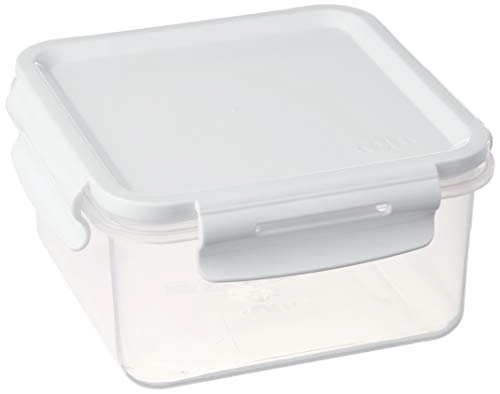 Pote Hermético Tampa Com Travas 800ml Lanche Pequeno Click Branco