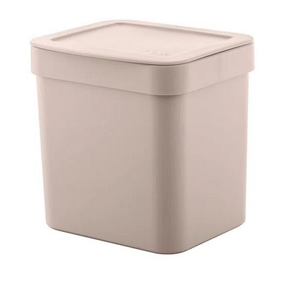 Lixeira 2,5l Trium Ou Compacta Tampa Cozinha Bancada Casa Bege