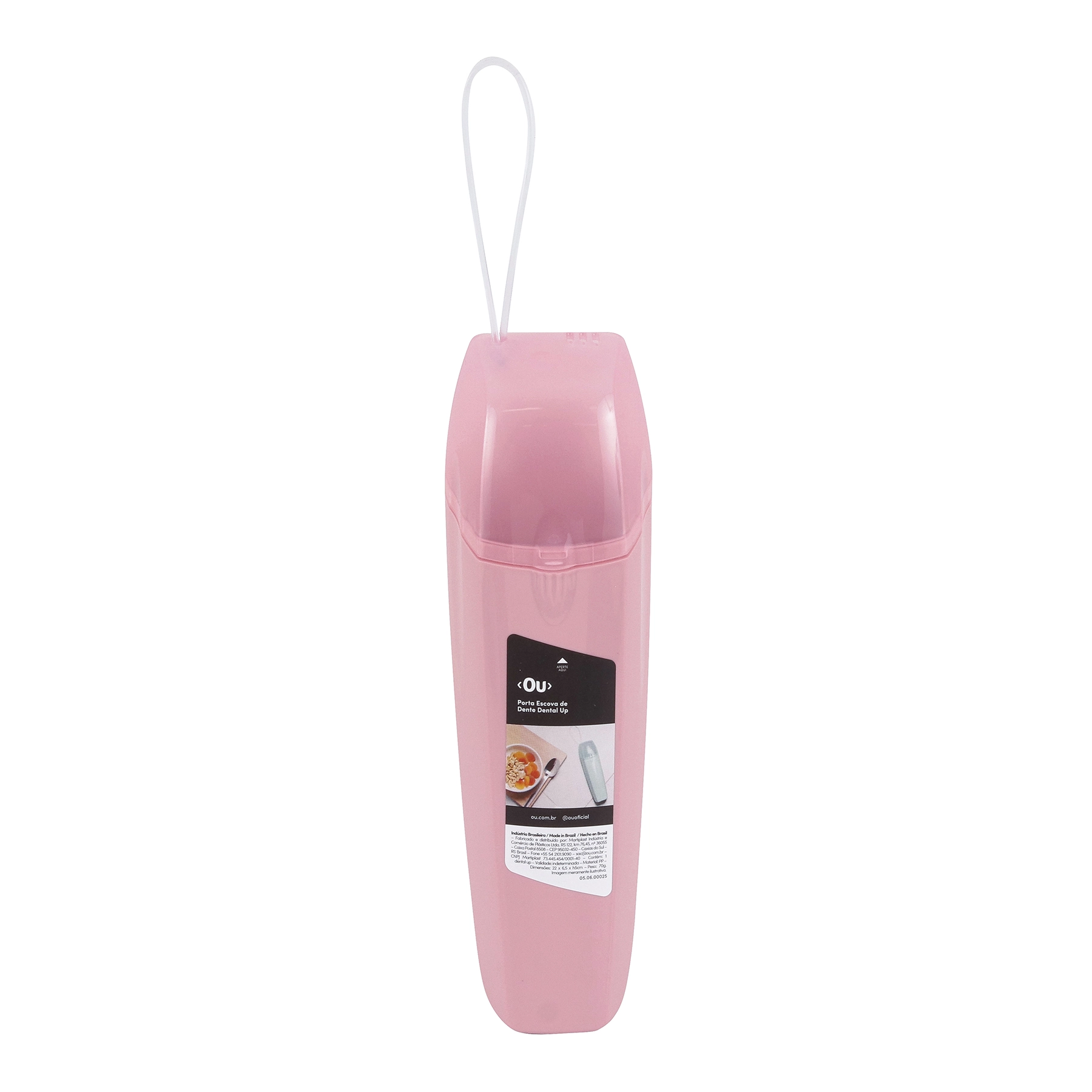 Estojo Porta Escovas De Dente Creme Dental Portátil Mala Rosa Quartzo