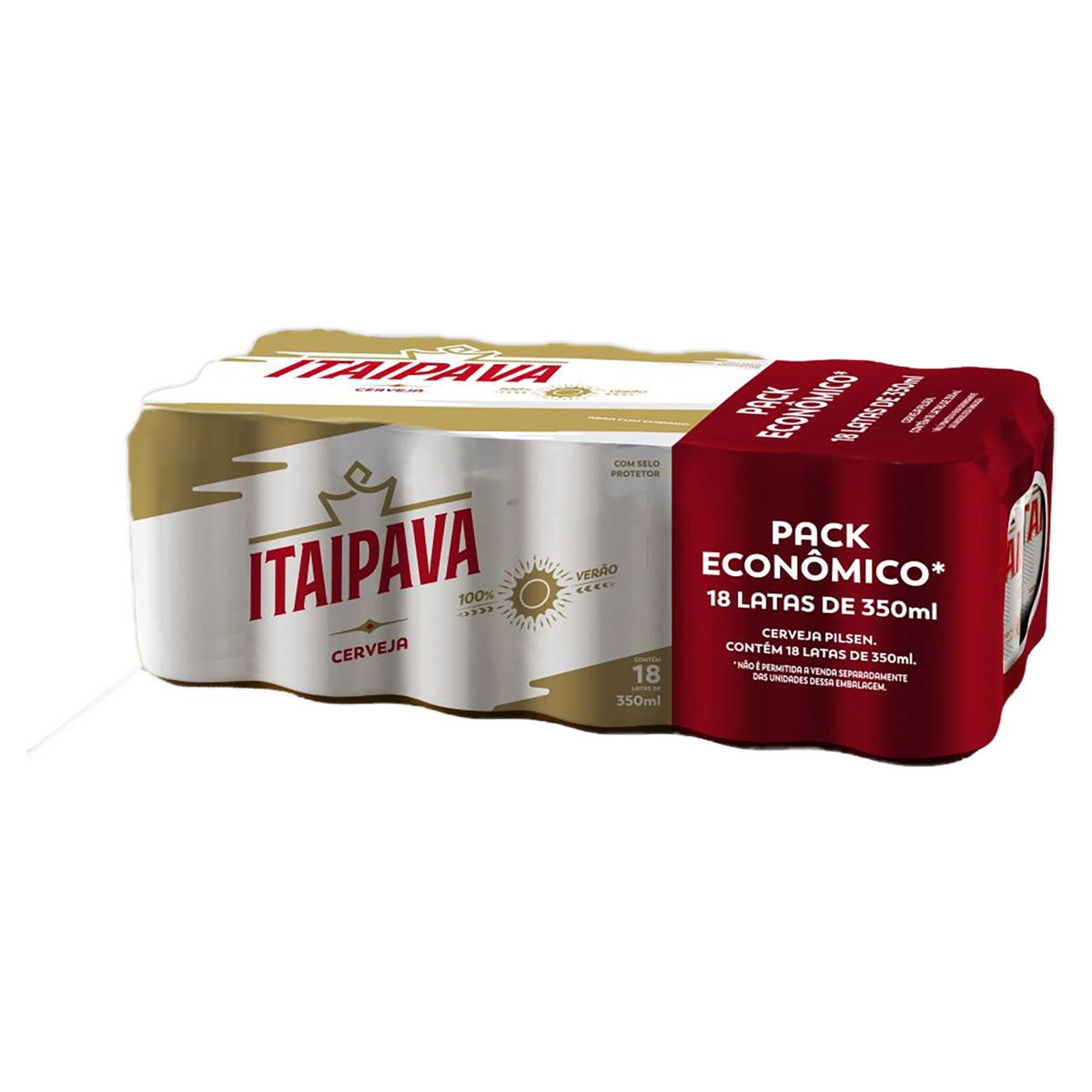 Pack Cerveja Pilsen Itaipava Lata 18 Unidades 350ml Cada Embalagem Econômica