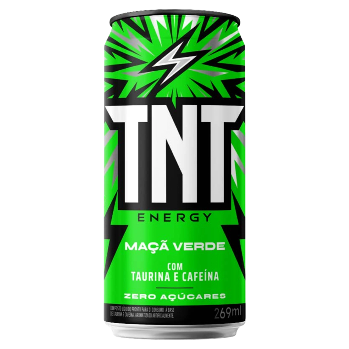 Energético Maçã Verde Zero Açúcar Tnt Lata 269ml
