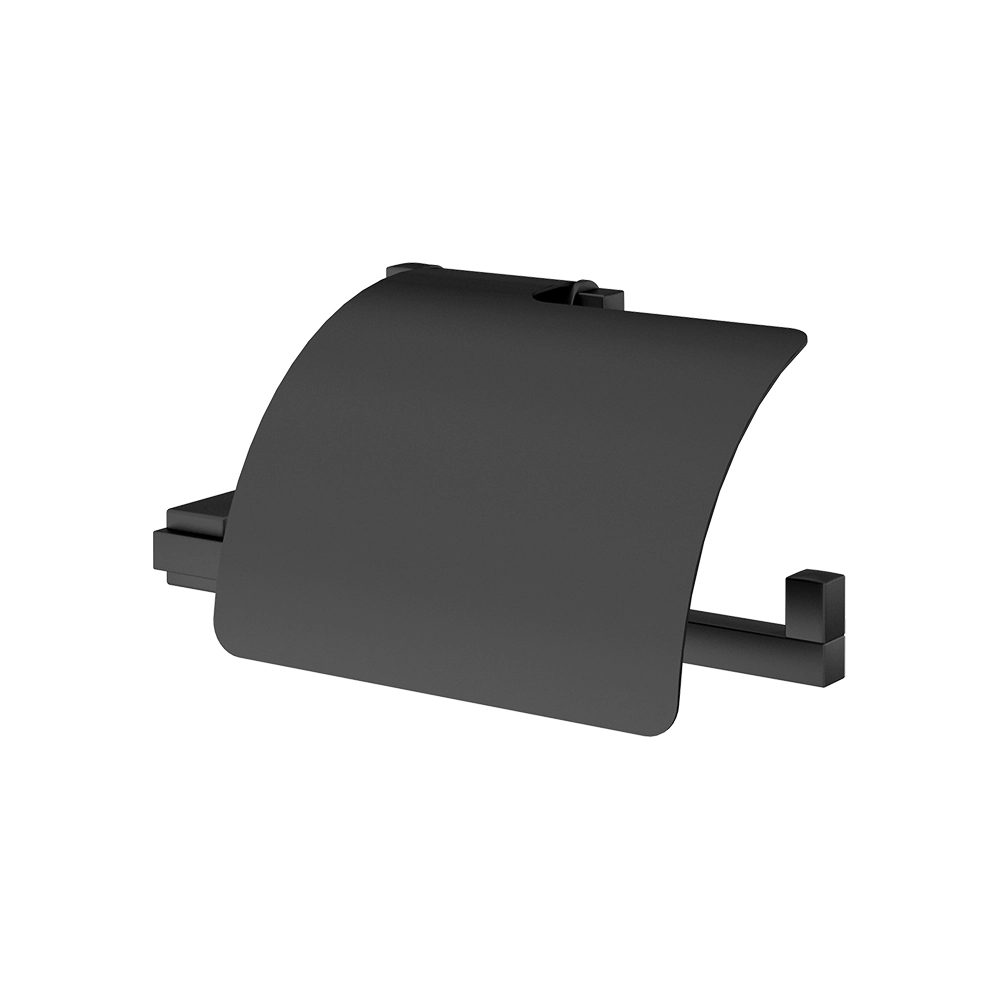 Porta Papel Higiênico Metal Simples Quartzo Black Fani