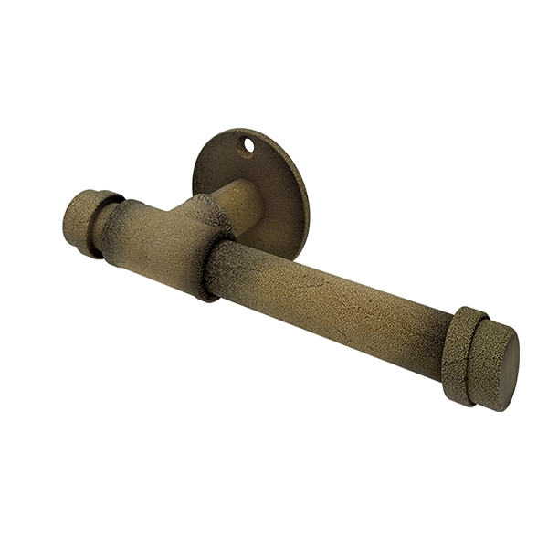 Porta Papel Higiênico Metal Simples Latão Bruto Fani
