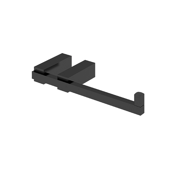 Porta Papel Higienico de Parede Simples Preto Brilhante Quartzo BL Fani
