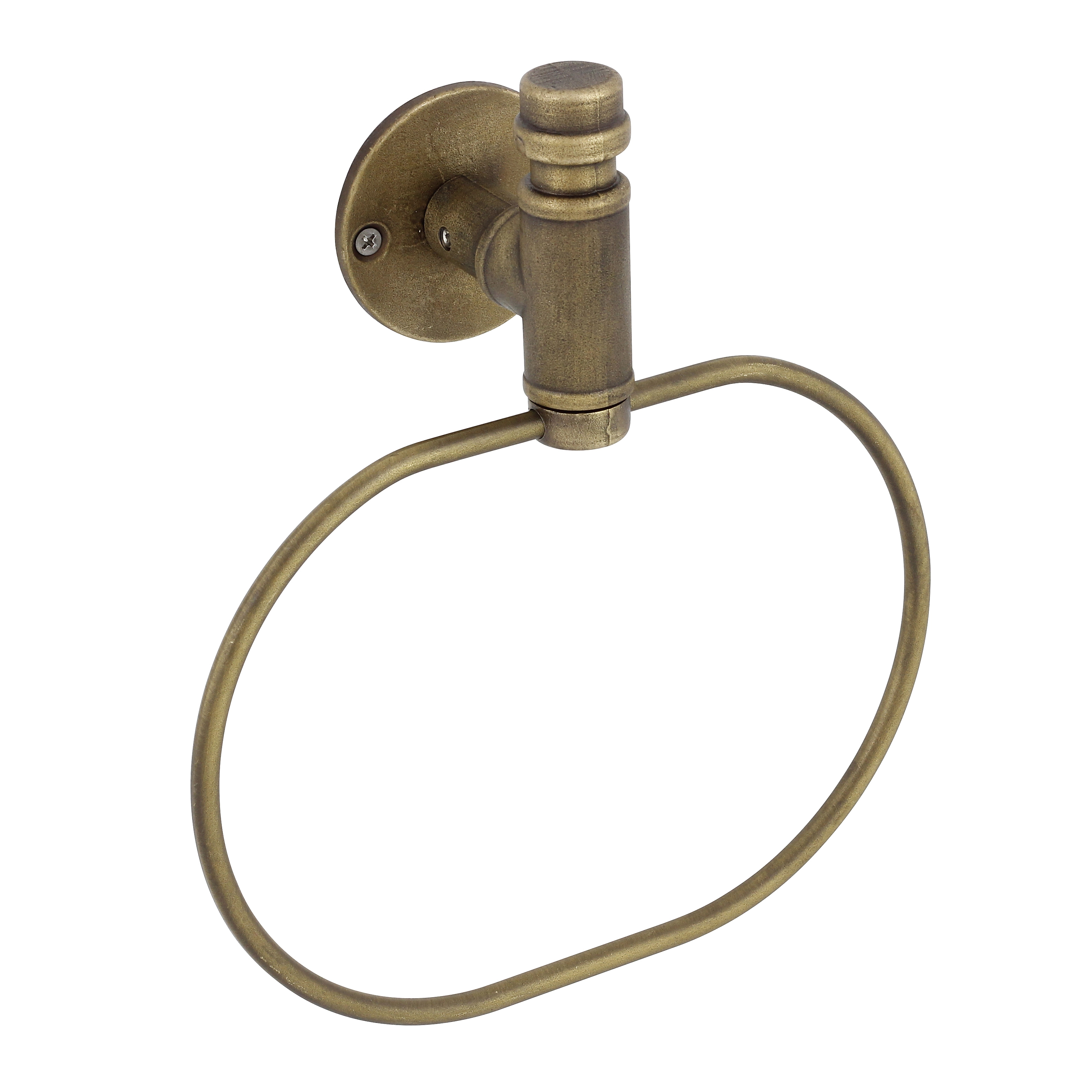 Porta Toalha Rosto Metal Latão Argola Industrial Fani