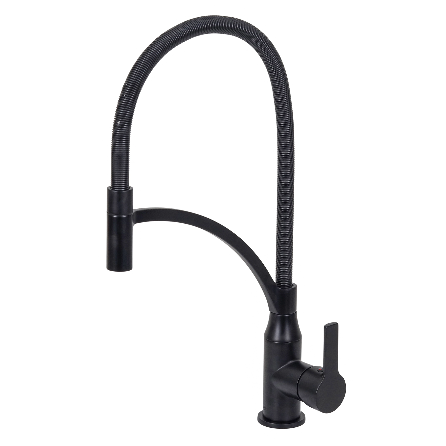 Torneira Monocomando Gourmet de Pia para Cozinha com Bica Alta Flexível Preta Fosca BK604 Fani