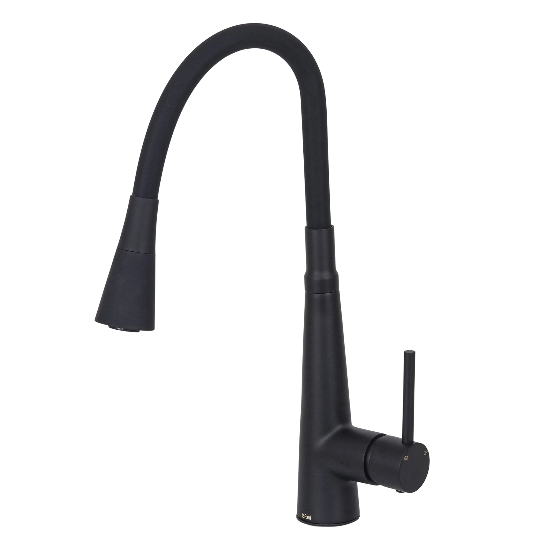 Torneira Monocomando Gourmet de Pia para Cozinha com Bica Alta Flexível Preta Fosca Flex Fani
