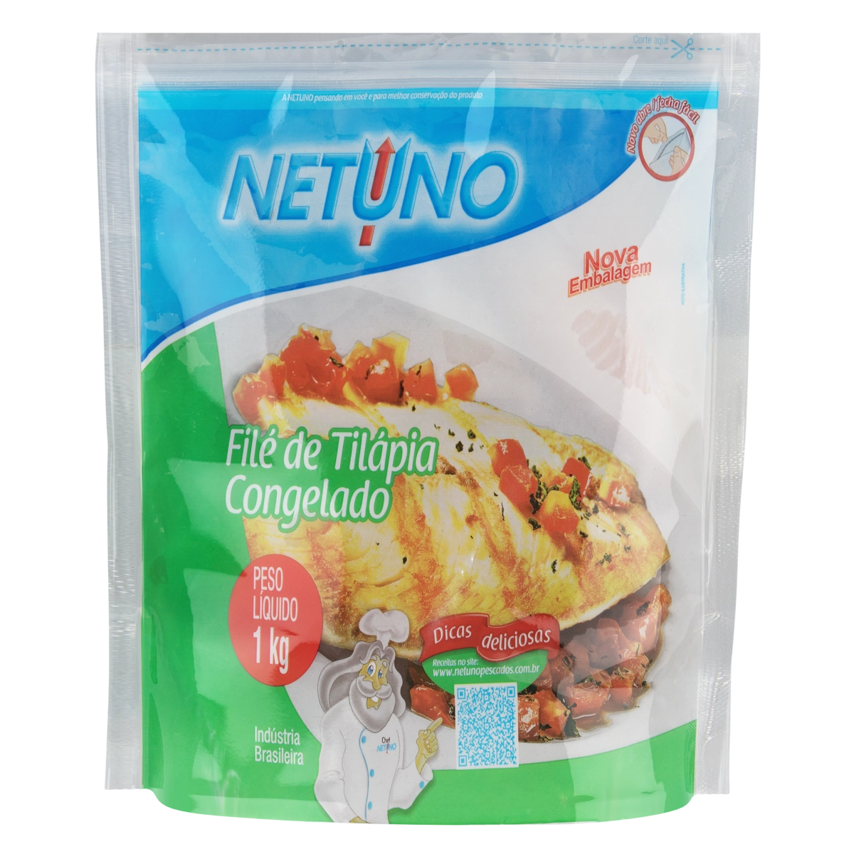 Filé De Tilápia Congelado Netuno Pacote 1kg