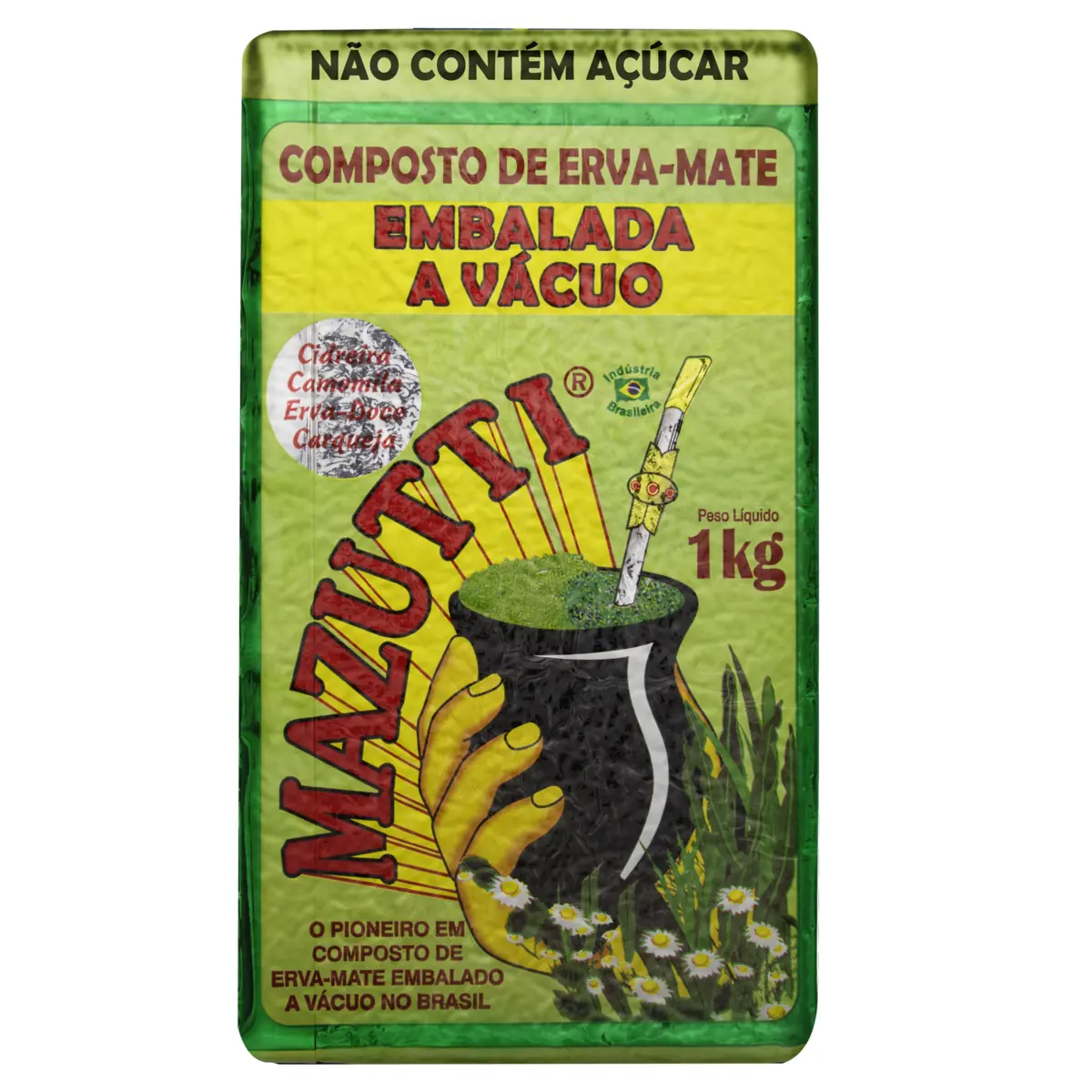 Composto De Erva Mate Chimarrão Mazutti Pacote 1kg