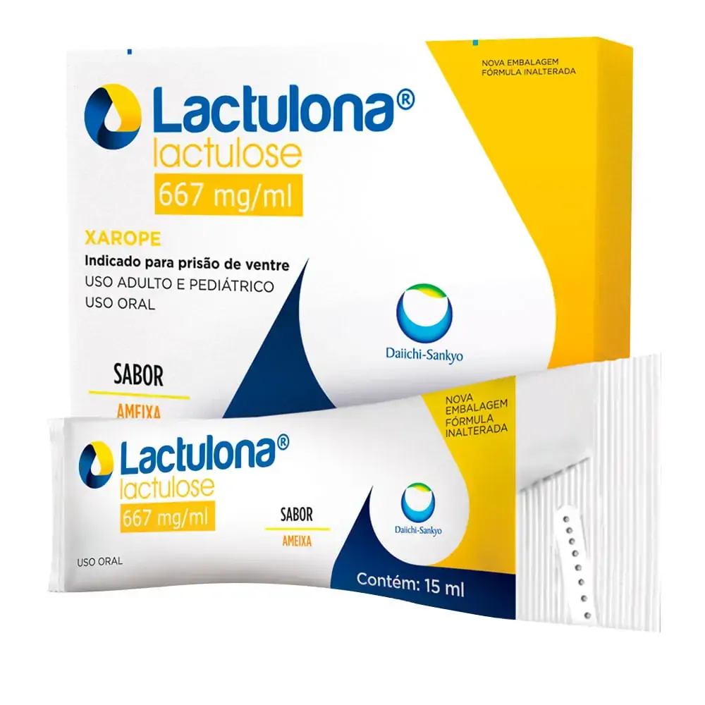 Xarope Lactulona 667mg/ml Ameixa Daiichi Sankyo Caixa 10 Sachês 15ml Cada