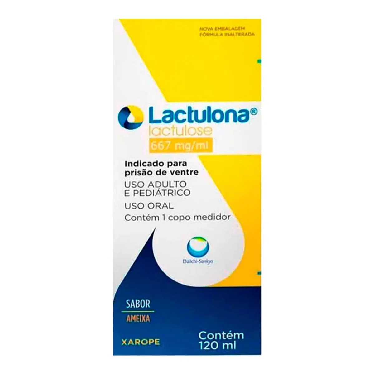 Xarope Lactulona 667mg/ml Ameixa Daiichi Sankyo Caixa 120ml Copo Medidor