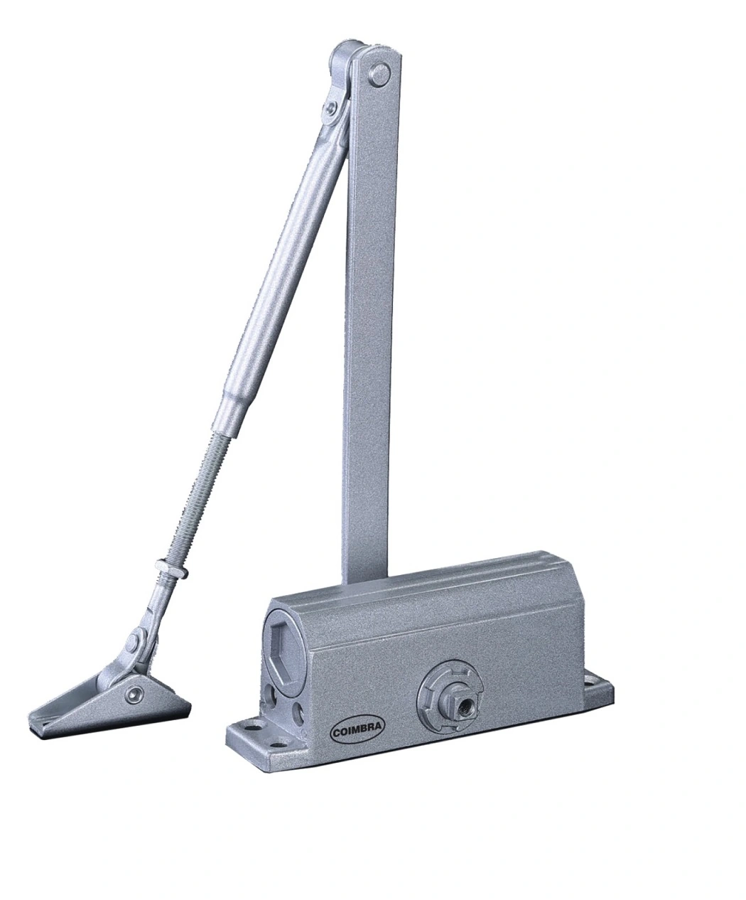 Mola Hidráulica Aérea Compacta Coimbra MHA500 - Prata - para portas de até 1000mm e 45kg