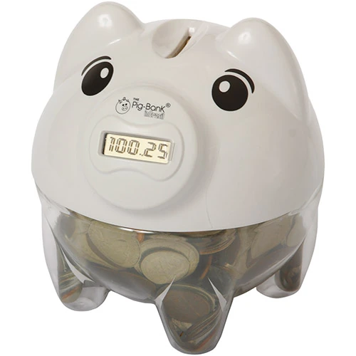 Cofre Contador De Moedas Pig Bank Branco In Brasil