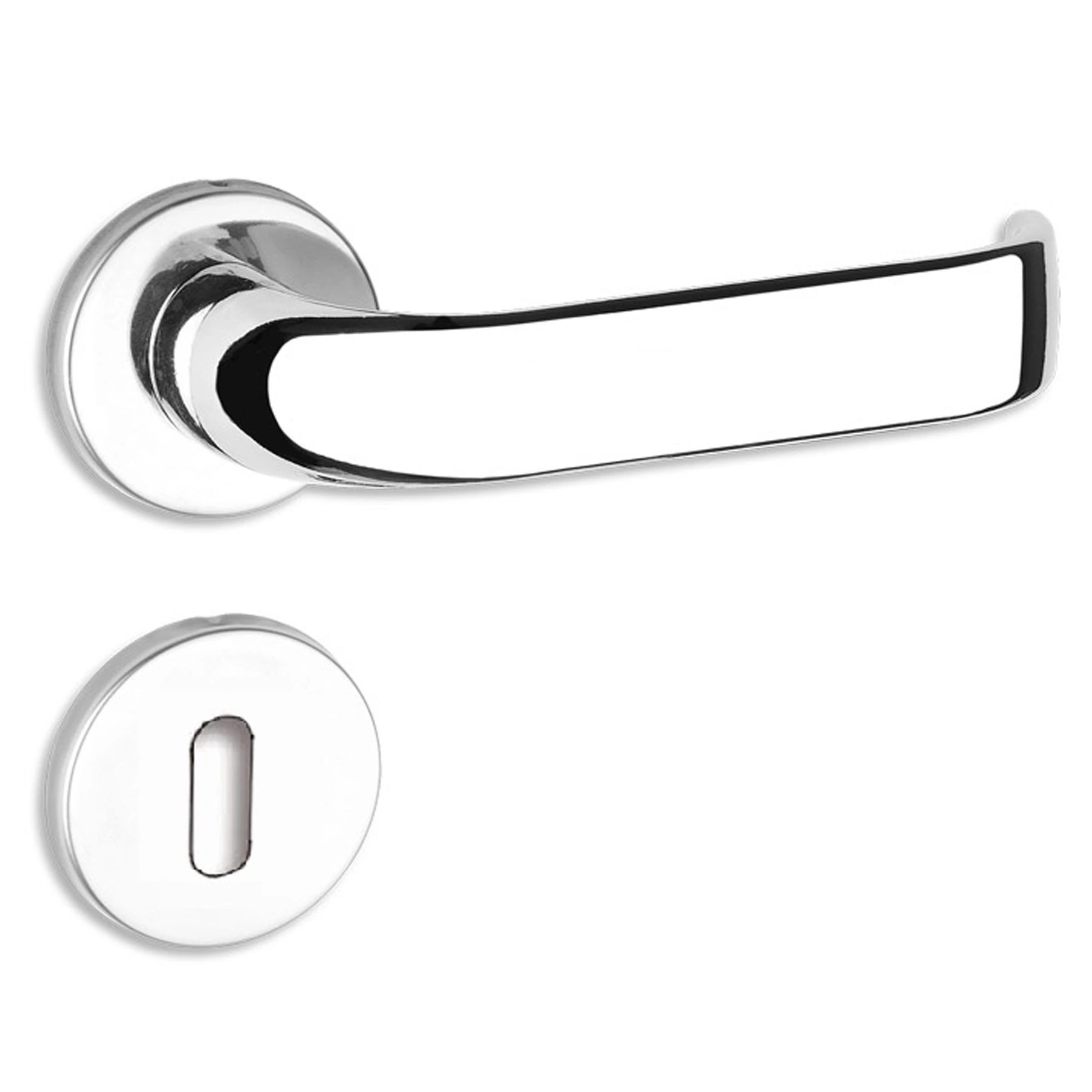 Fechadura Haga para Porta Interna Cromado 40mm Chave Simples Brava