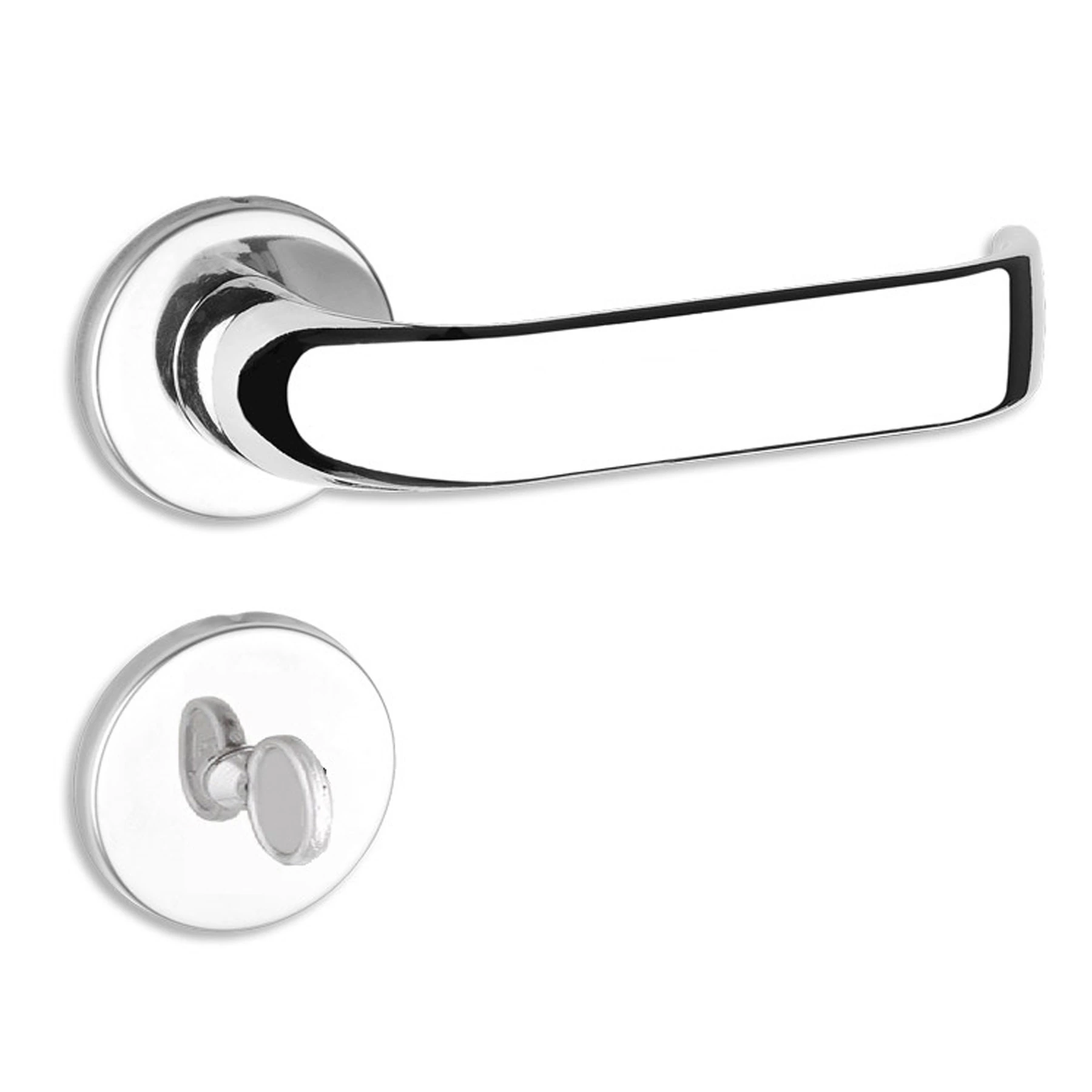 Fechadura Haga para Porta do Banheiro Cromado 40mm Chave Simples Brava