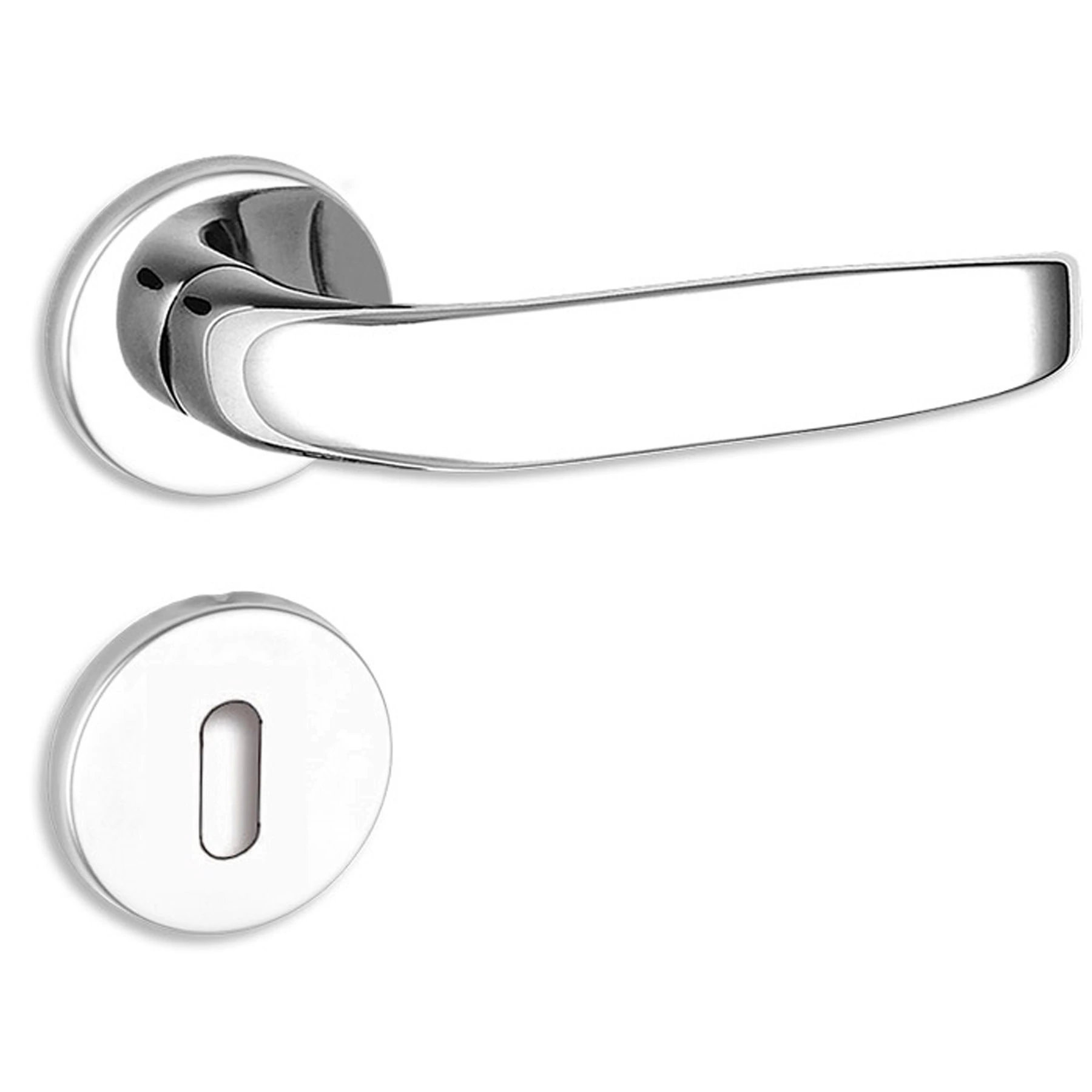 Fechadura Haga para Porta Interna Cromado 40mm Chave Simples Pratika