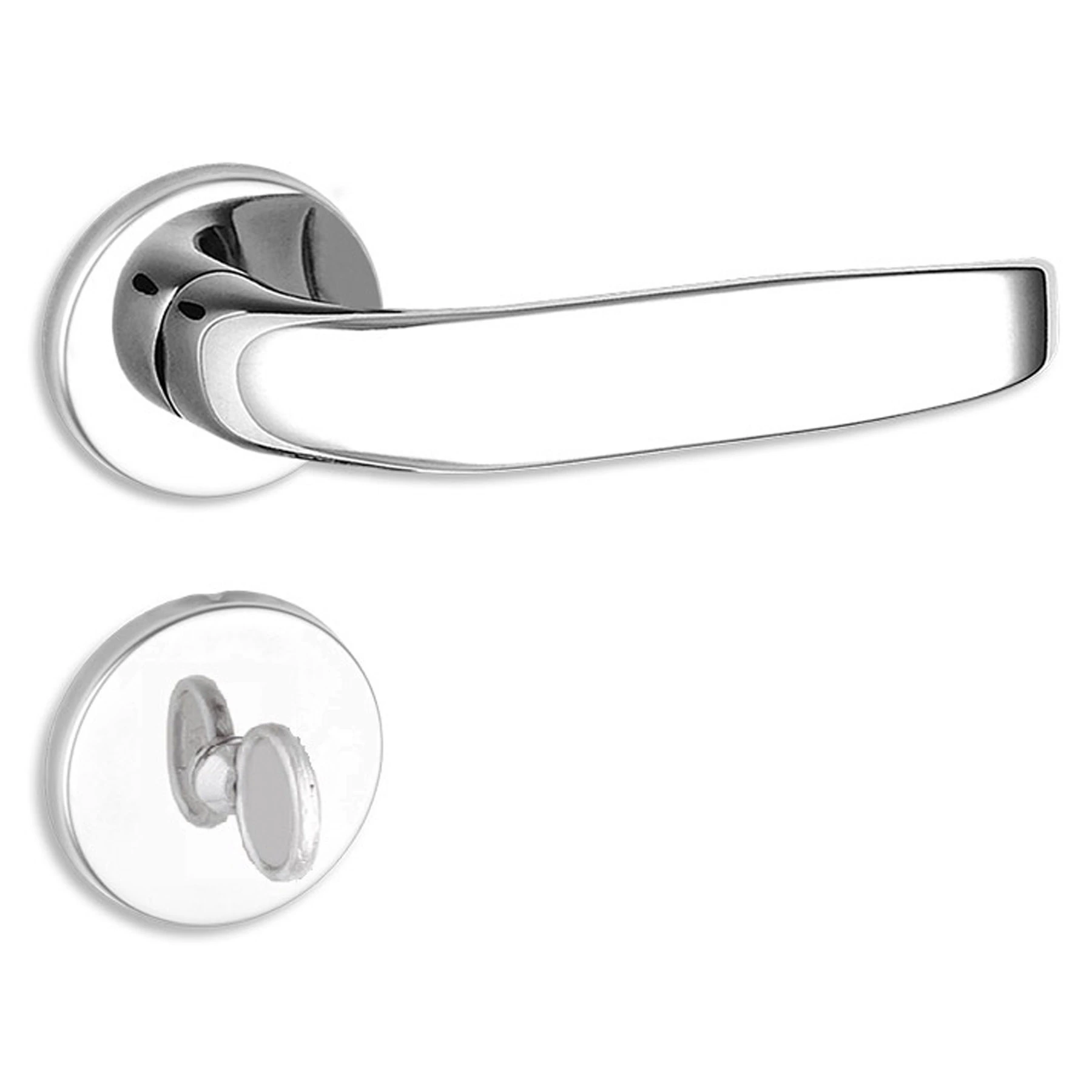 Fechadura Haga para Porta do Banheiro Cromado 40mm Chave Simples Pratika