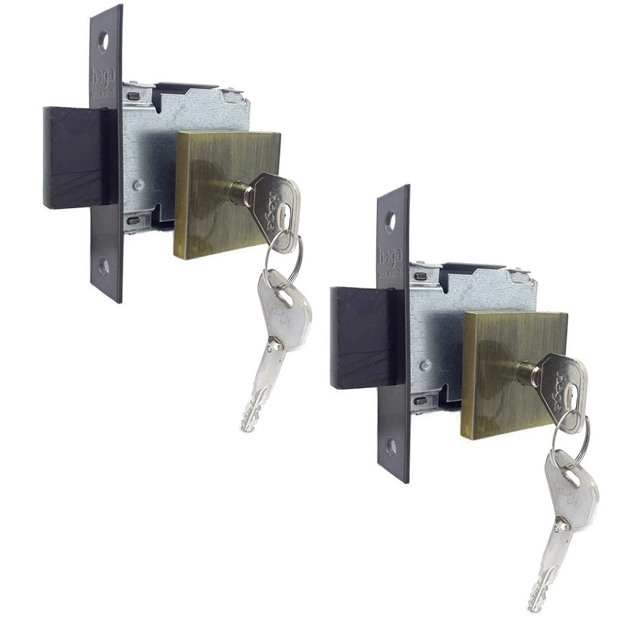 Trava De Segurança Tetra Chave Auxiliar 601 Roseta Quadrada 524 Antique 40mm Par Haga