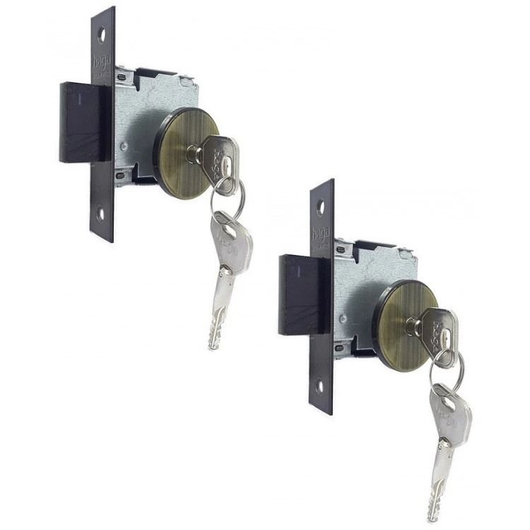 Trava De Segurança Tetra Chave Auxiliar 601 Roseta Redonda 527 Antique 40mm Par Haga