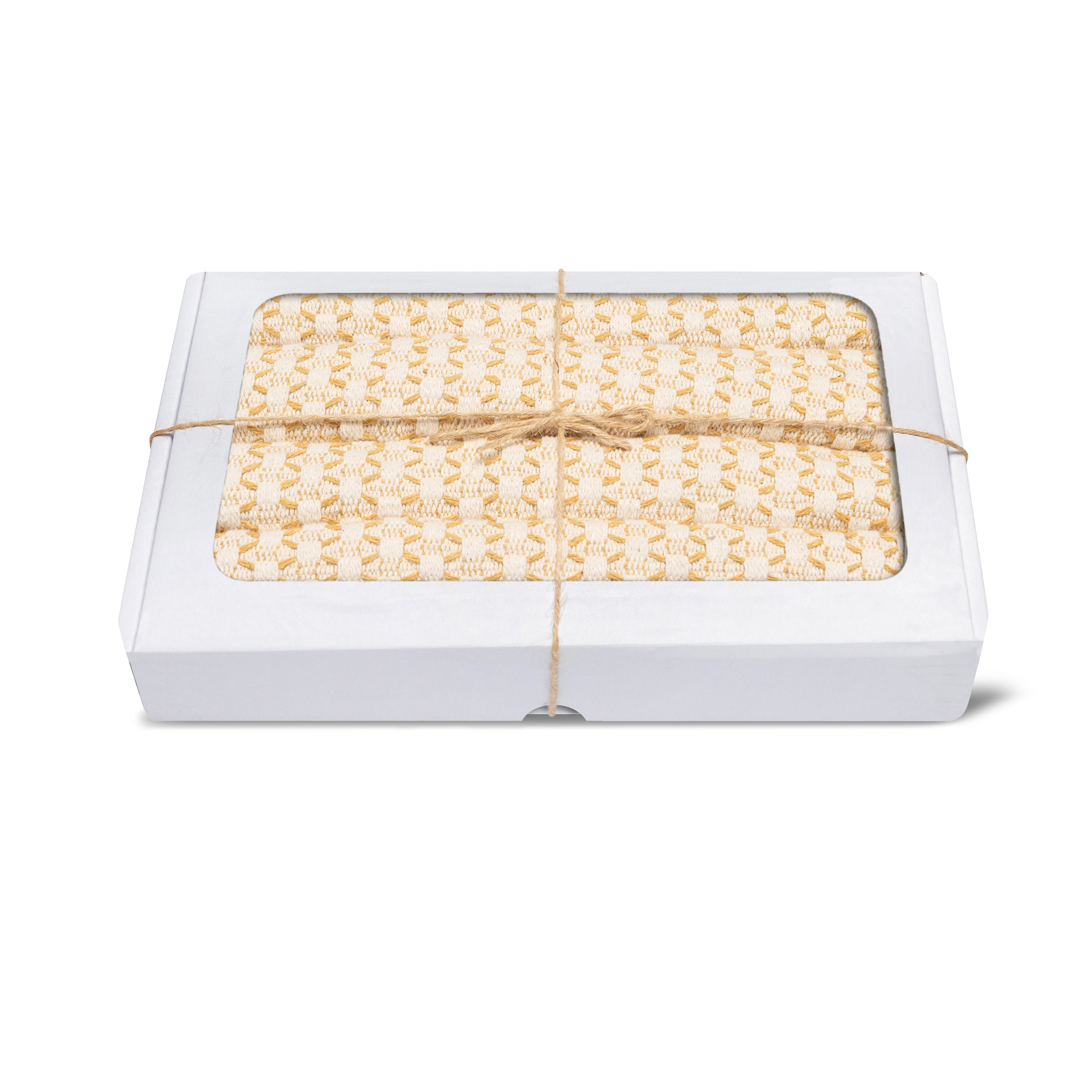 Kit Americano Artesanal 4 Pcs Jacquard Mostarda Est.10