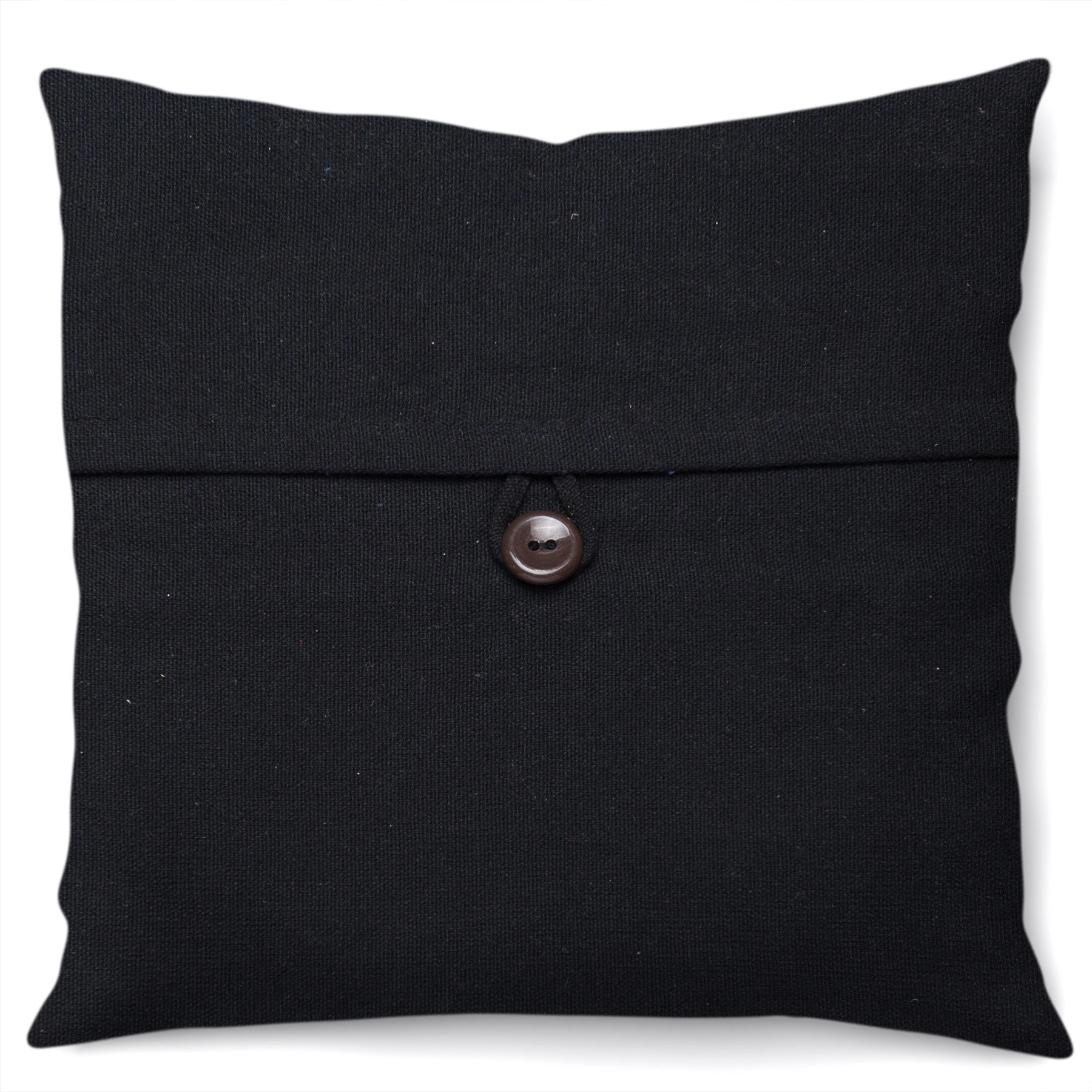 Almofada Artesanal Solid Botao Preto 40x40cm