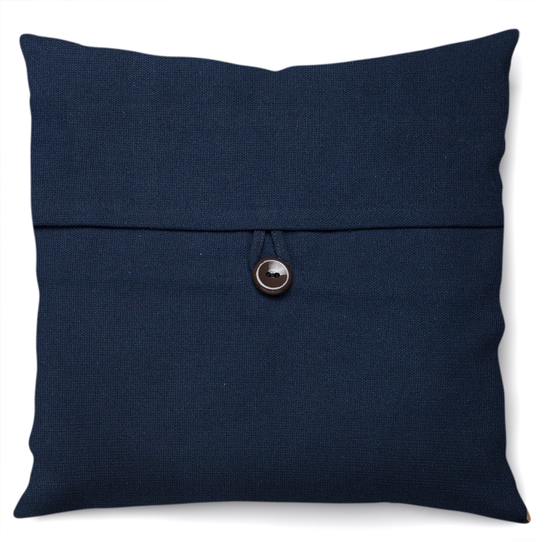 Almofada Artesanal Solid Botao Marinho 40x40cm