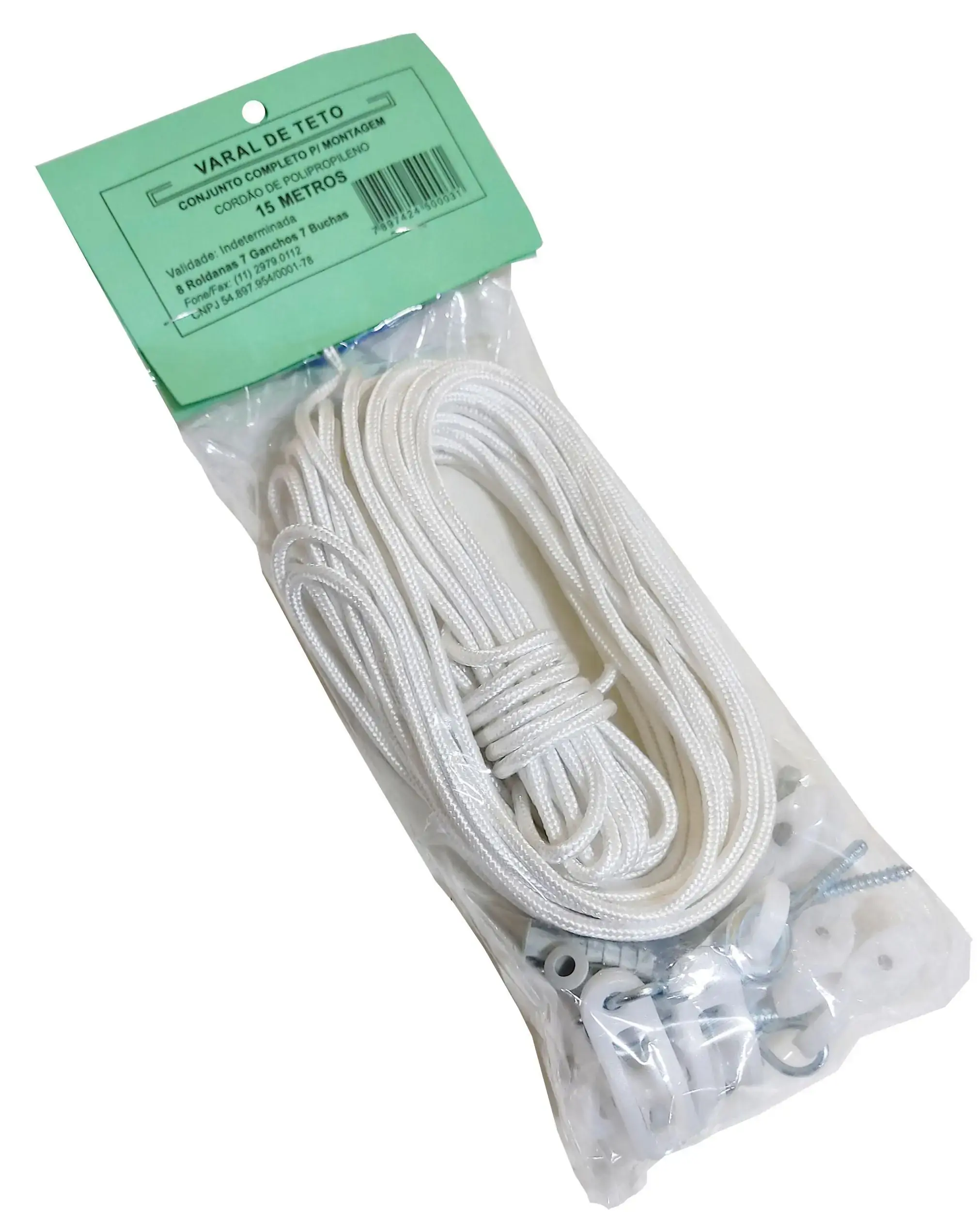 Kit Corda Varal Santana Teto 15cm