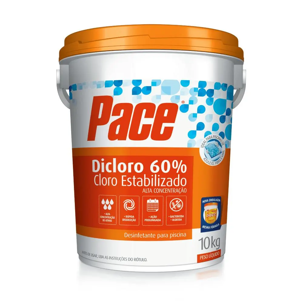 Cloro Estabilizado Pace Dicloro 60% 10kg Hth Para Piscinas