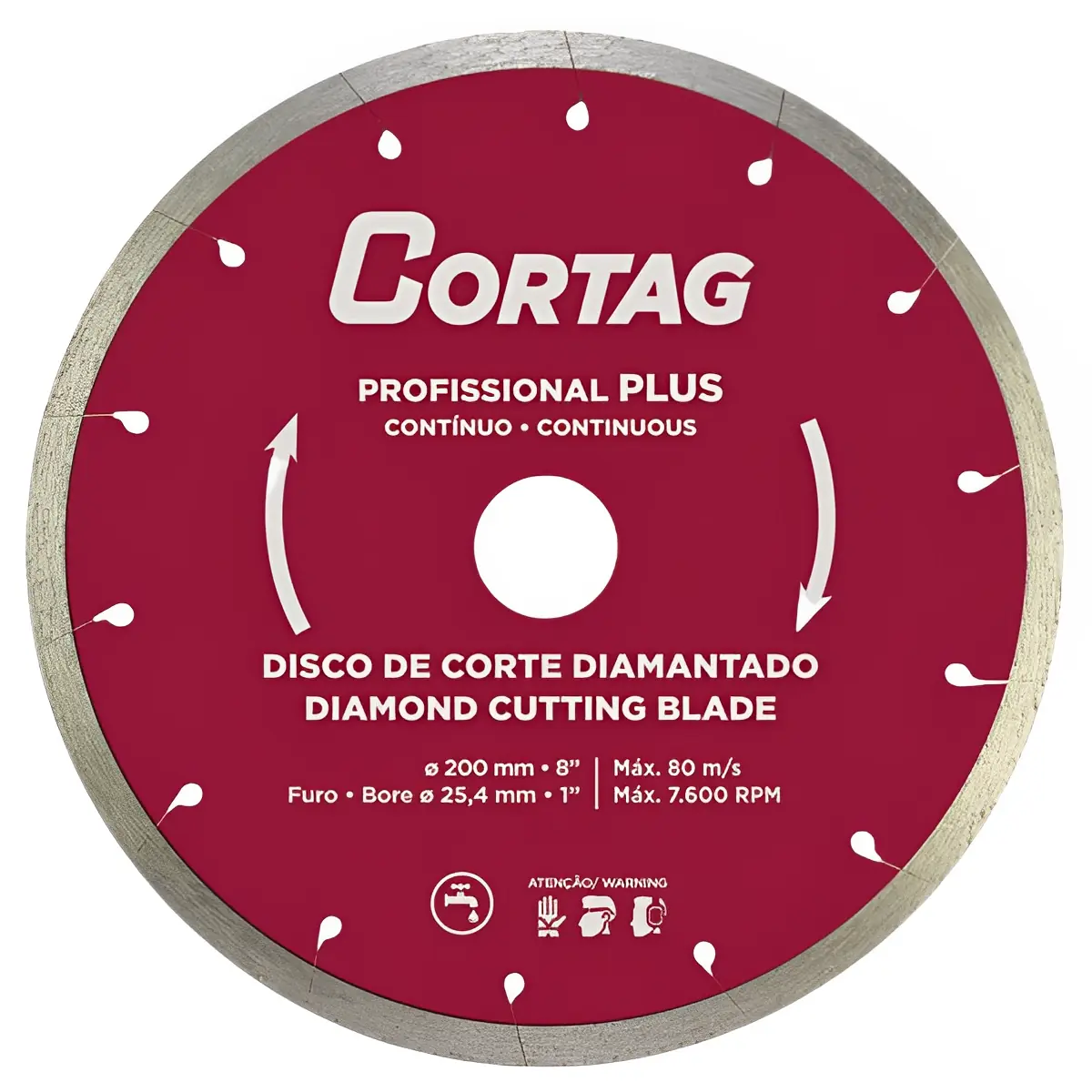 Disco de Corte Diamantado Profissional Plus 200mm Cortag Linha Zapp