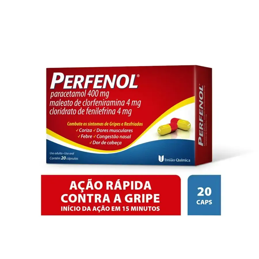 Perfenol 4 Mg 4 Mg 400 Mg 20 Cápsulas União Química Similar