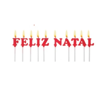 Vela Feliz Natal Vermelha 8x7,5cm Produto Parabens