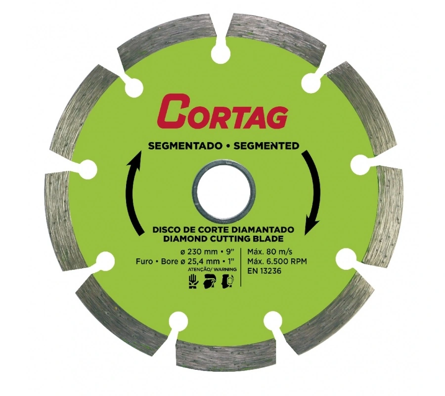 Disco Diamantado Cortag Segmentado 230mmx25,4mm 9p