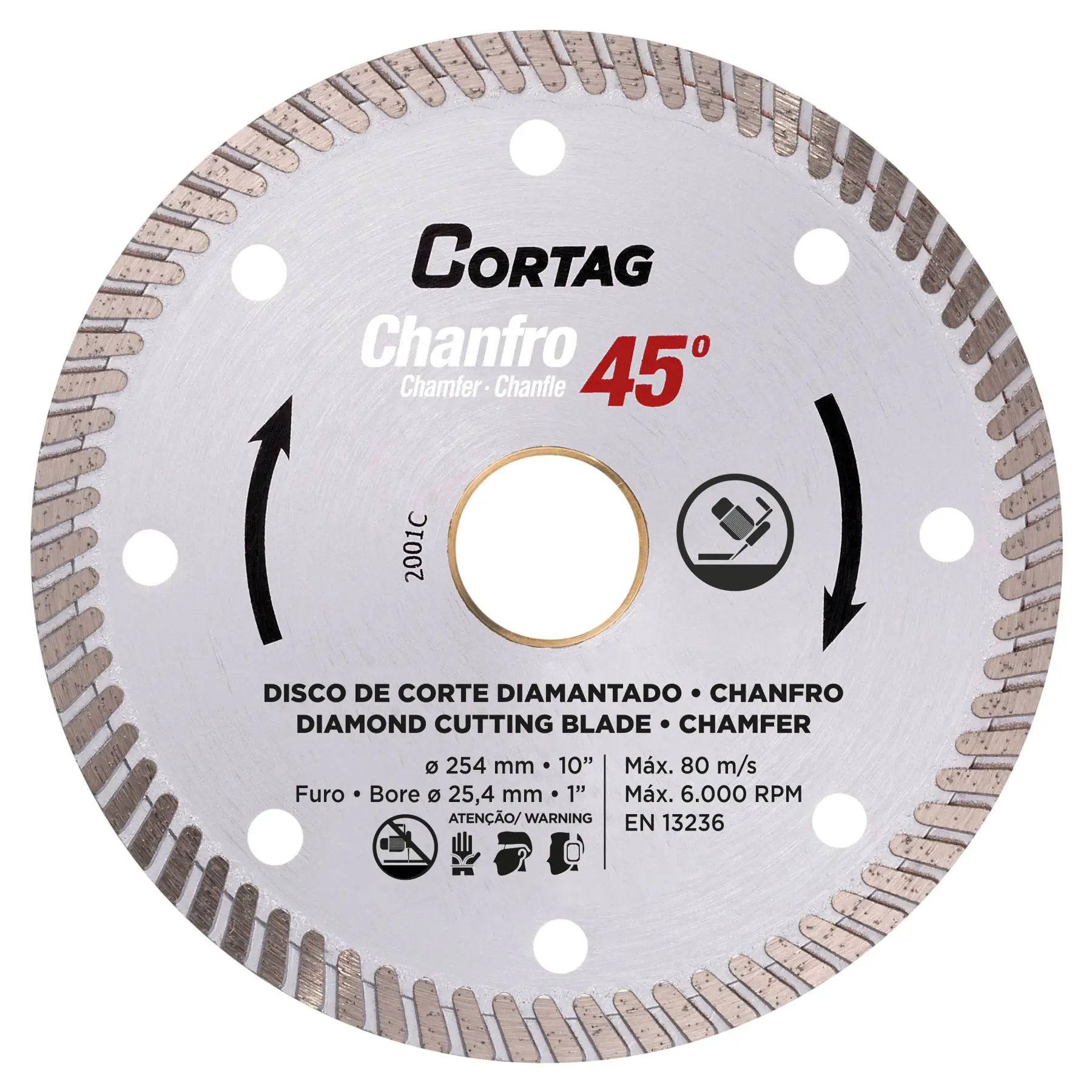 Disco de Corte Diamantado para Porcelanato e Cerâmica 10" 254mm 1 unidade Cortag
