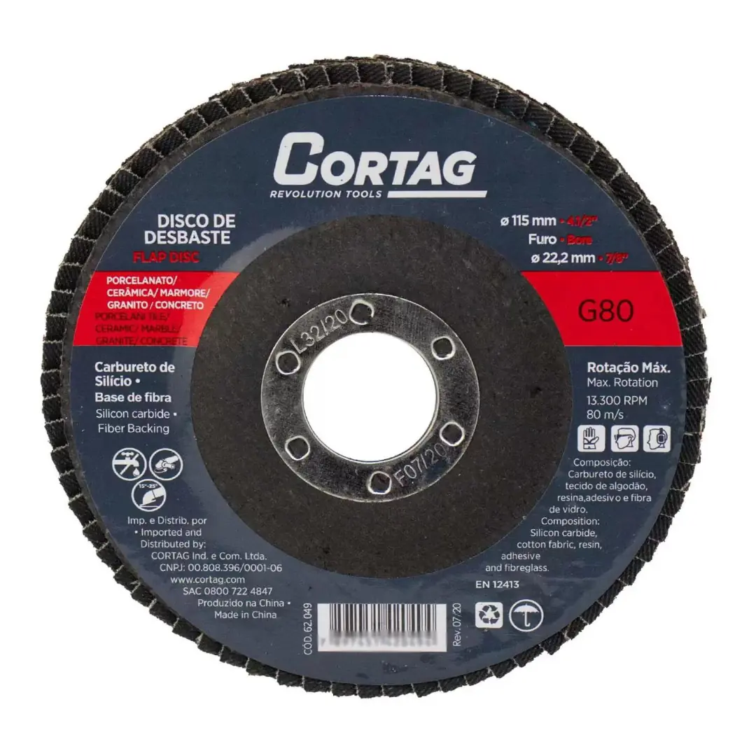 Disco Desbast Flap Disc 4.1/2 115mm G60 Cortag