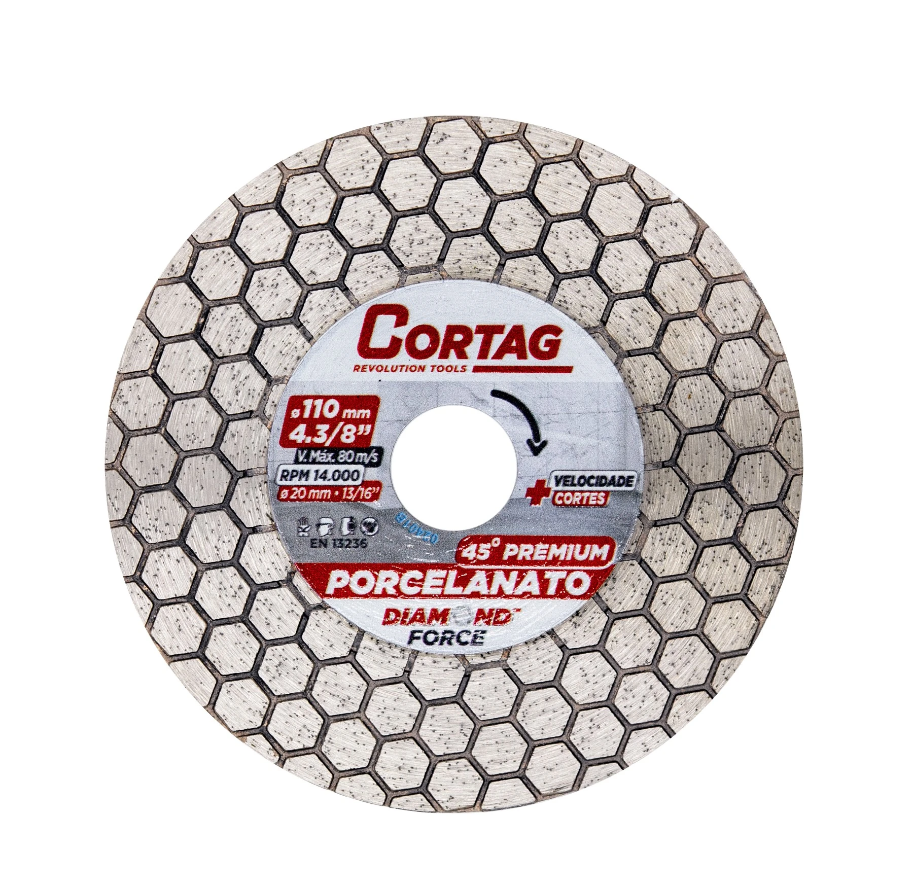 Disco Diamantado Para Porcelanato Chanfro 4.3/8" 110mm Cortag