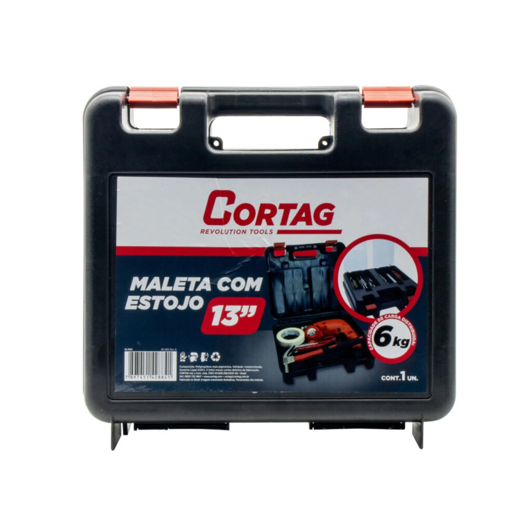 Maleta para Furadeira Cortag 34x34x13cm 15L em Plástico com Estojo