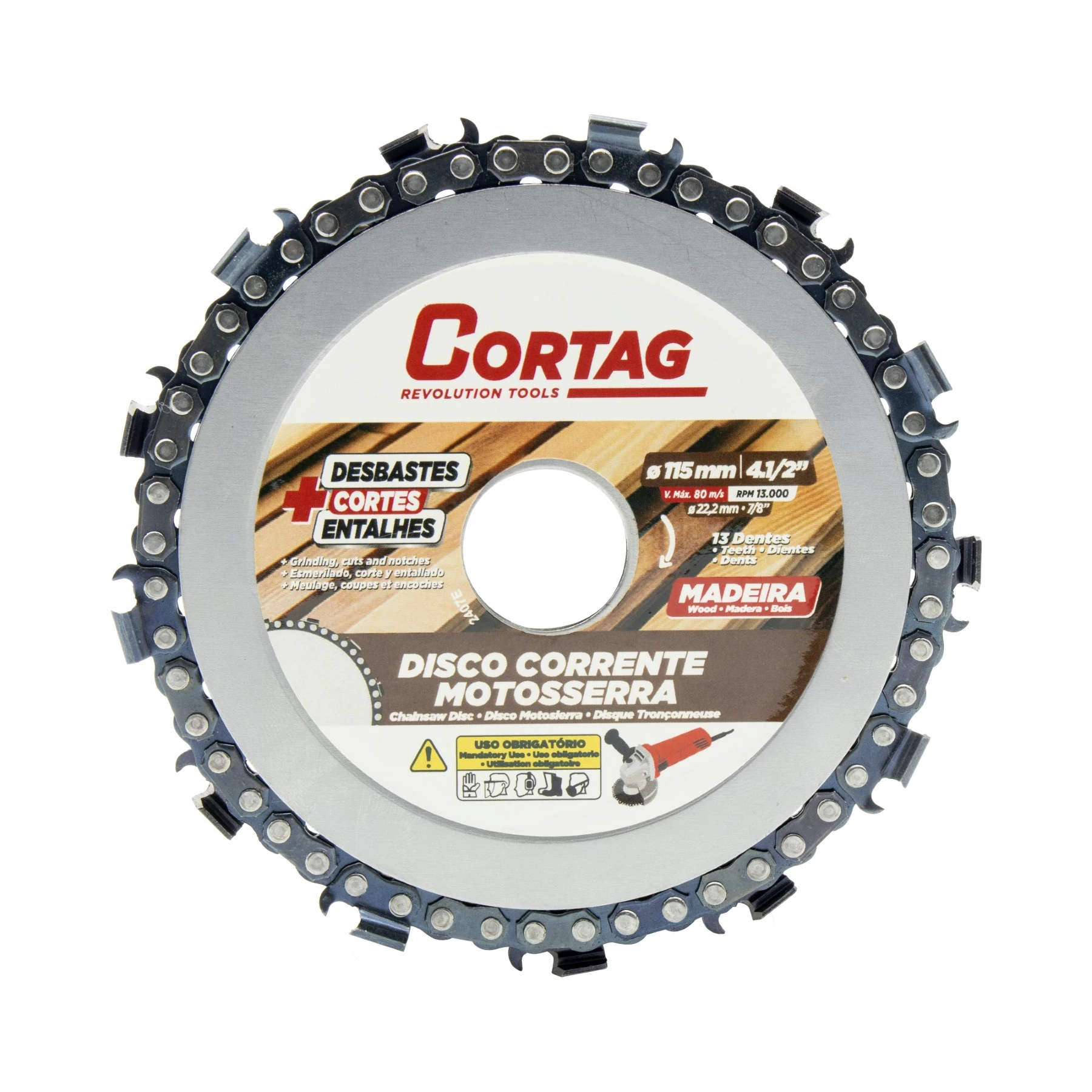 Disco Para Madeira 4.1/2" 115mm Cortag