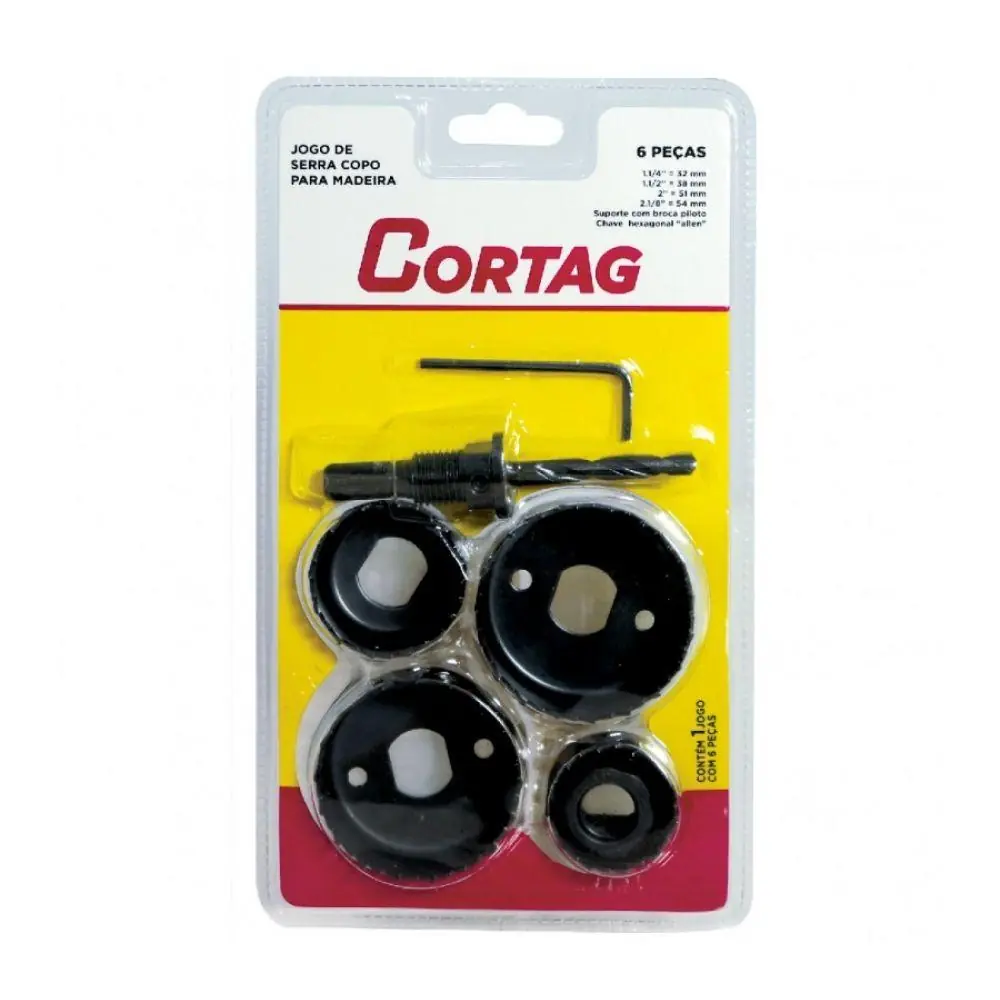 Kit Serra Copo 06 Pcs Madeira 60234